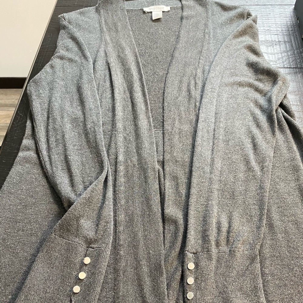 WHBM Open Front Gray Cardigan
